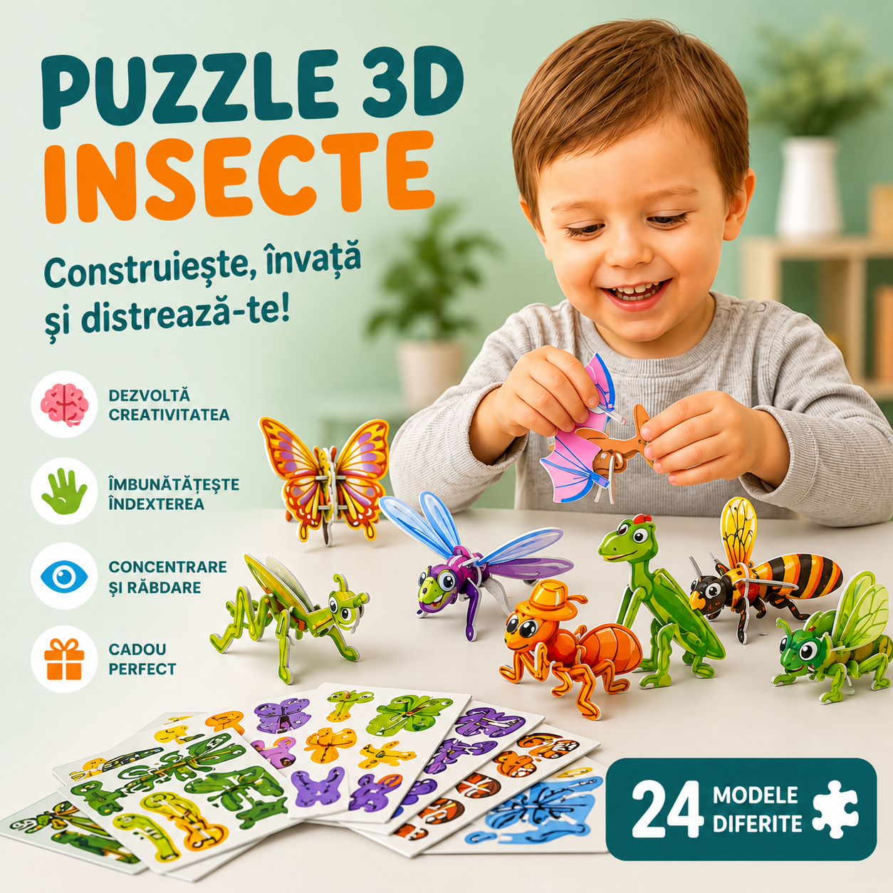 Puzzle 3D creativ pentru copii
