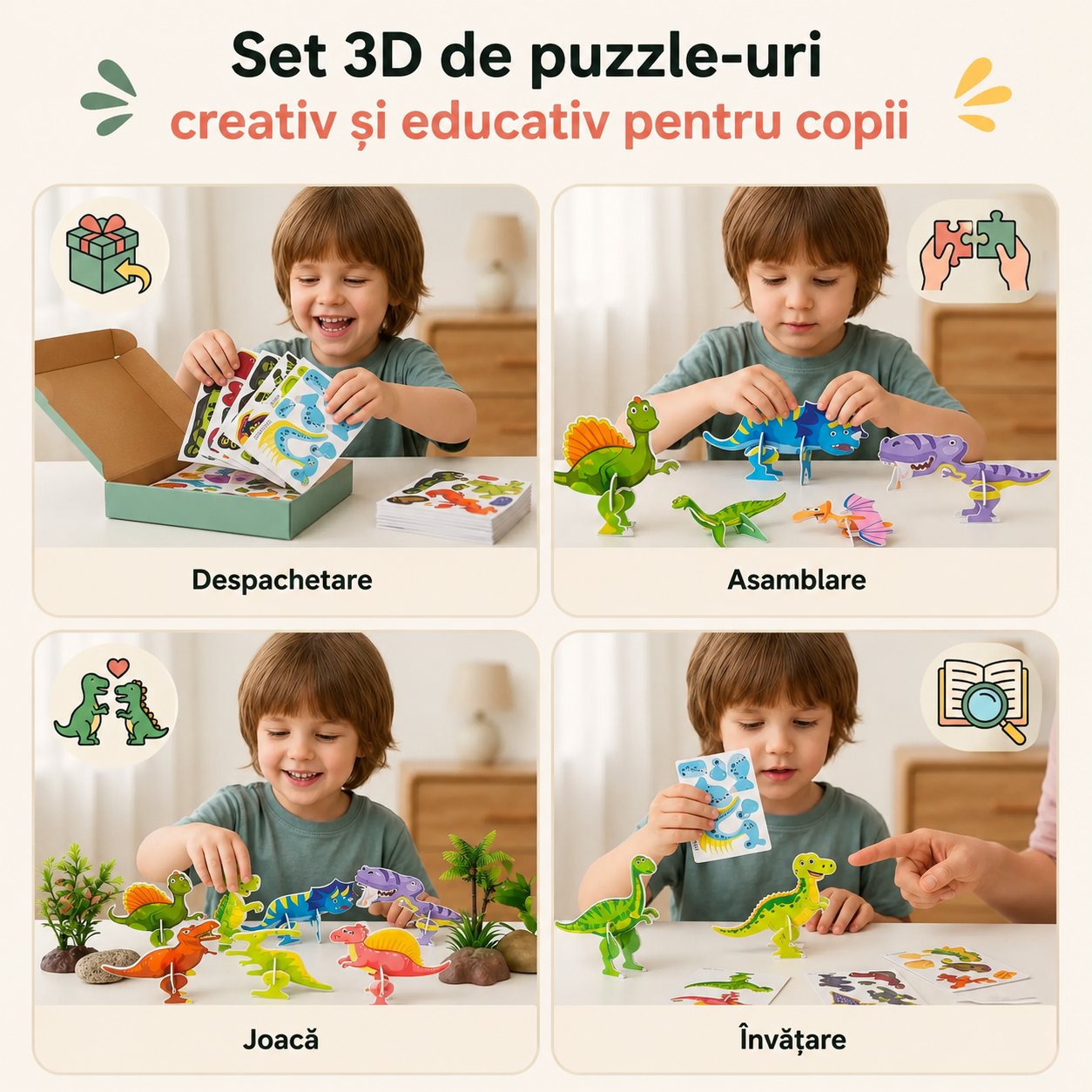 Puzzle 3D creativ pentru copii