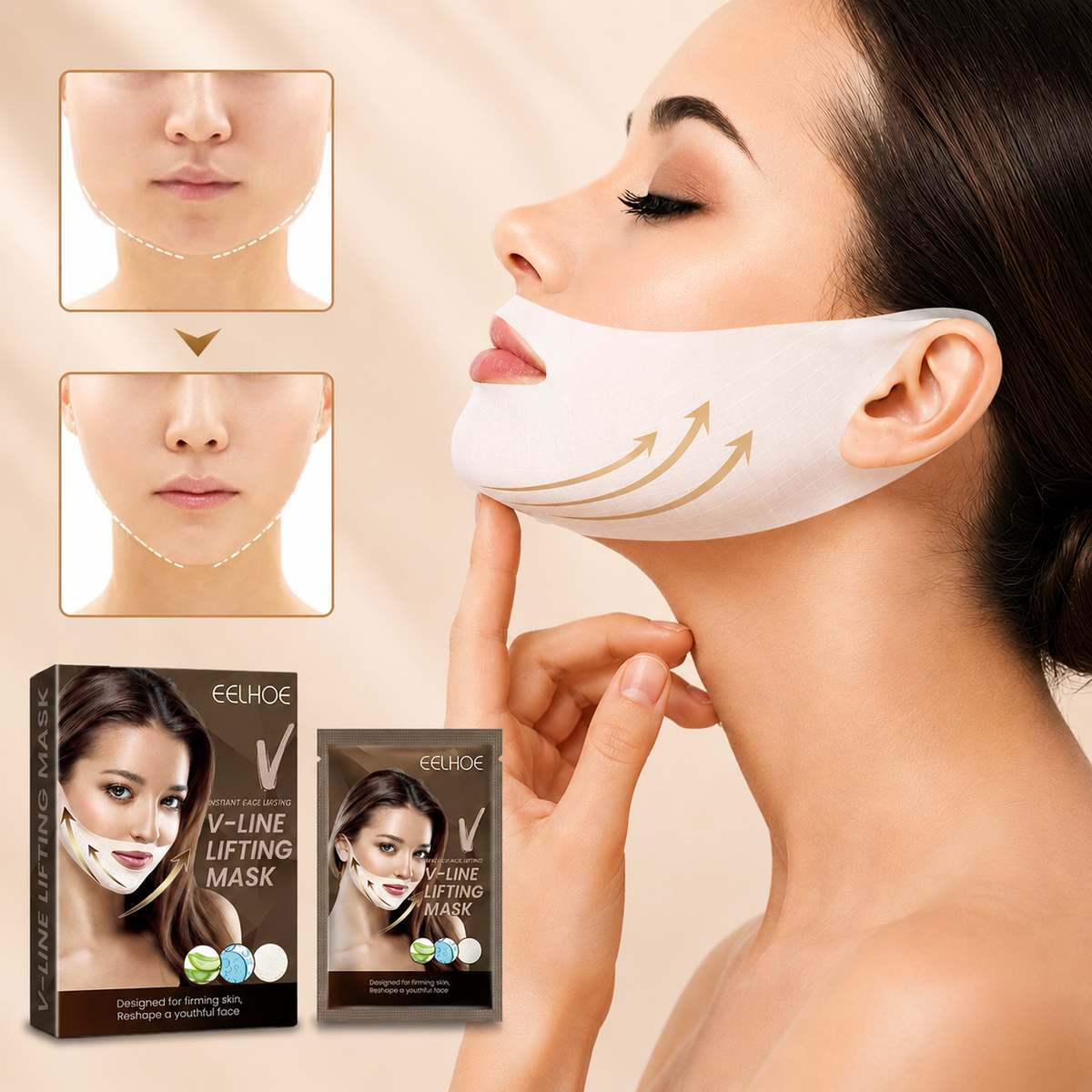V-Line™ – Masca cu Colagen pentru Contur Facial
