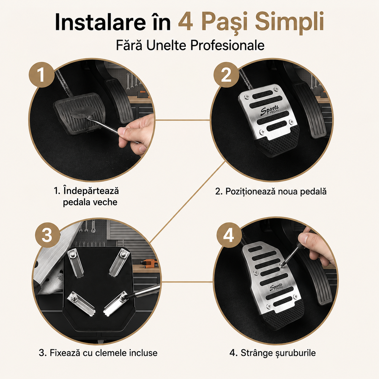 GripDrive™ - Pedale Antiderapante pentru Mașini Manuale