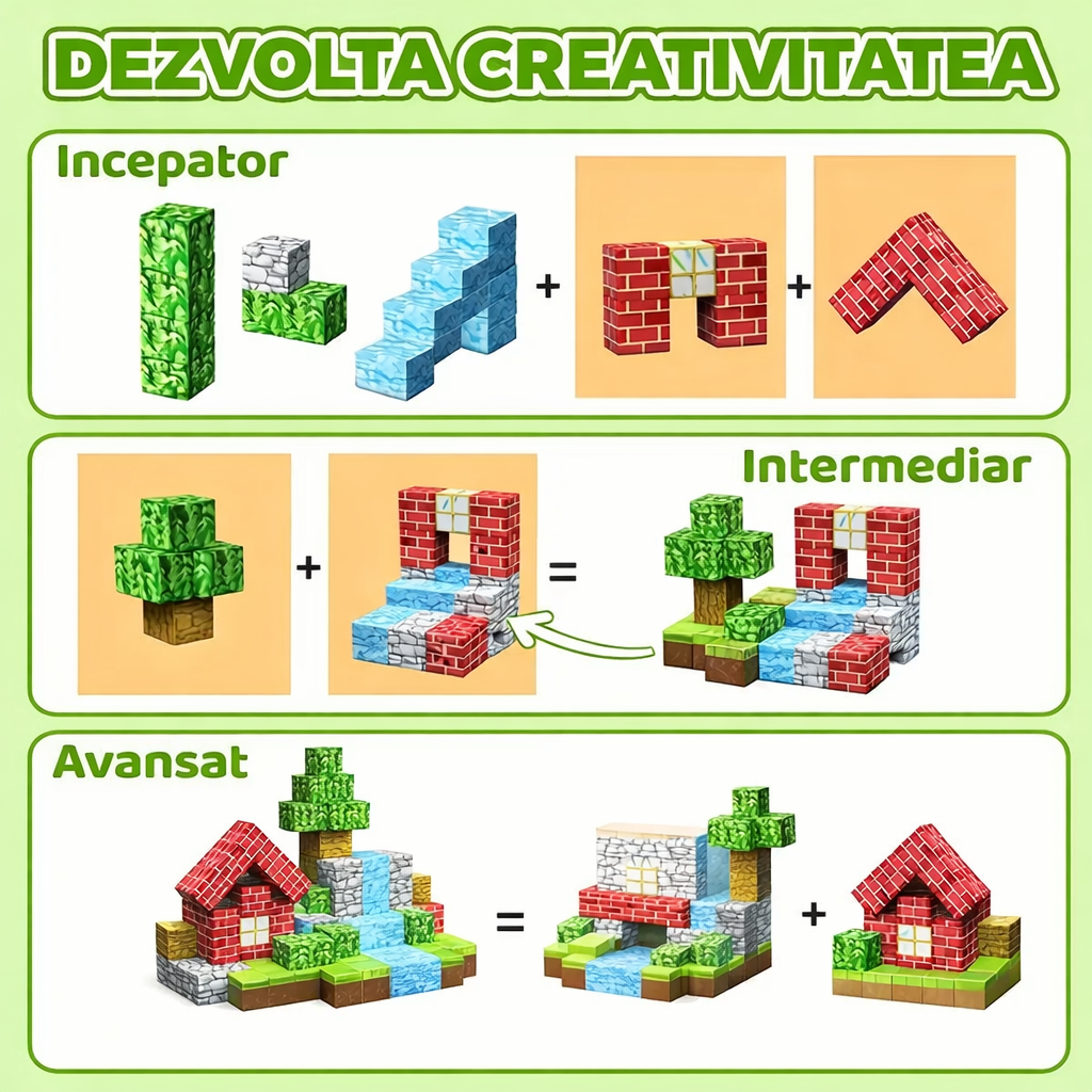 Cuburi Magnetice Creative PixelBlocks™ (48 piese)