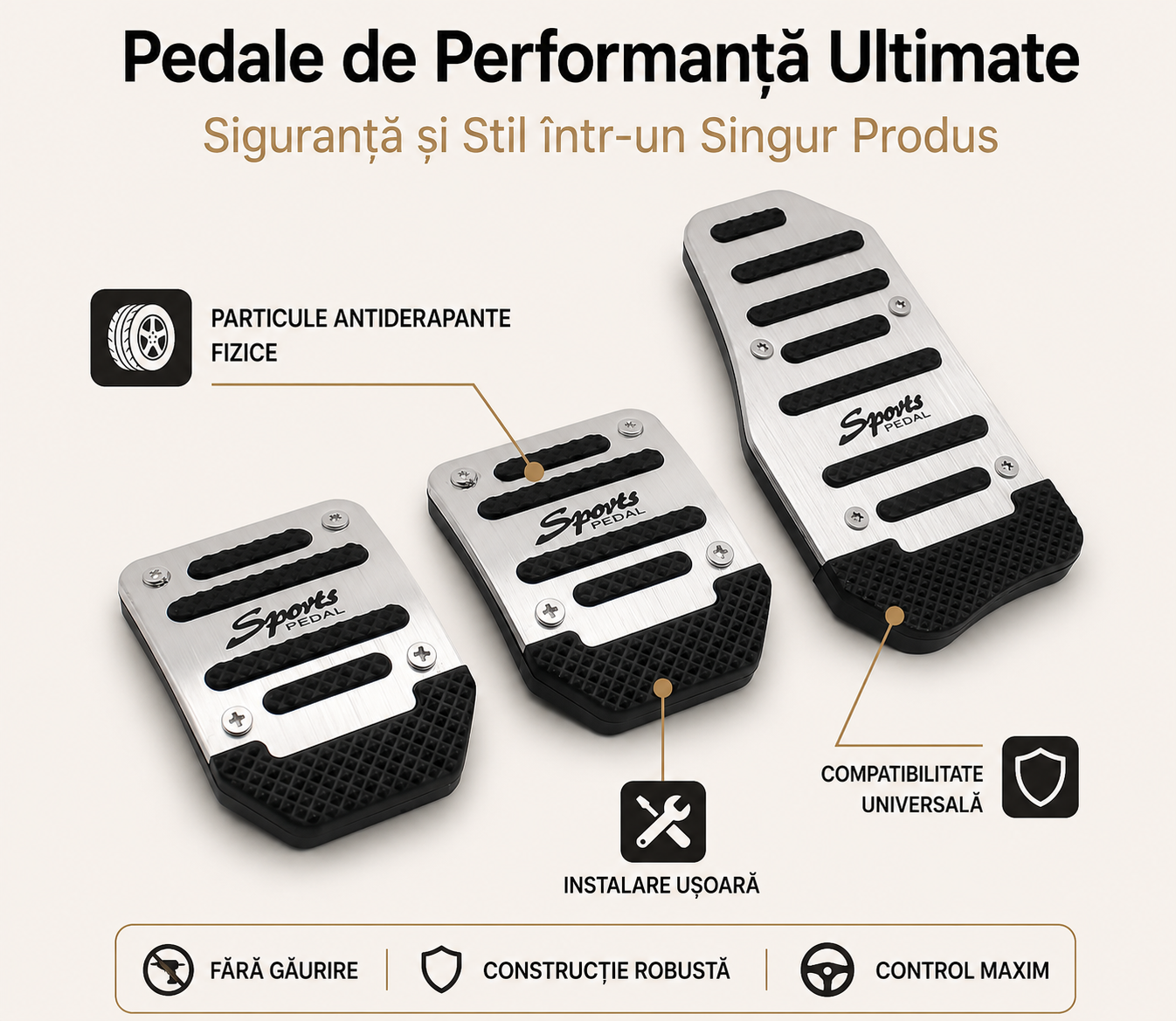 GripDrive™ - Pedale Antiderapante pentru Mașini Manuale
