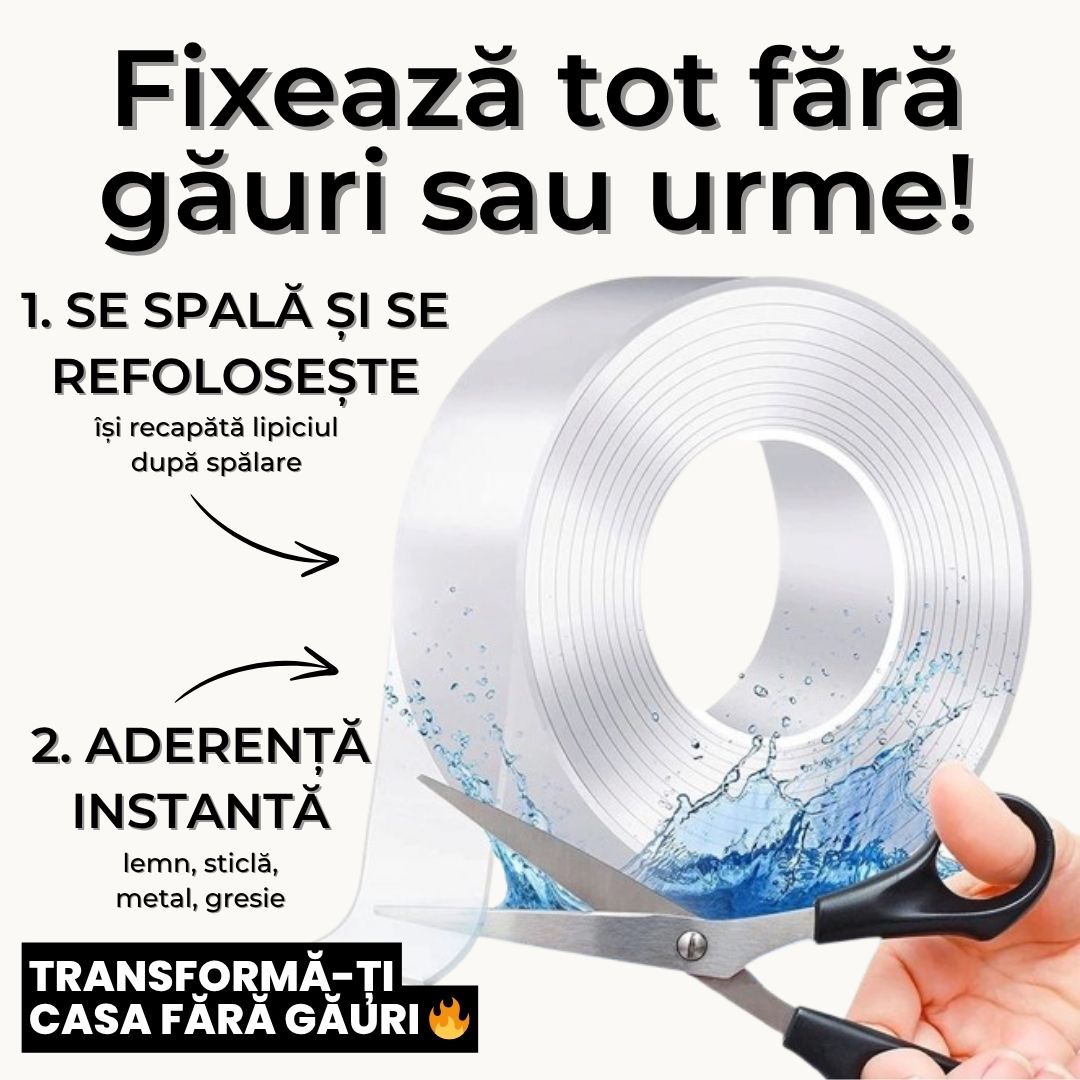 Banda adeziva transparenta (1+1 GRATIS)