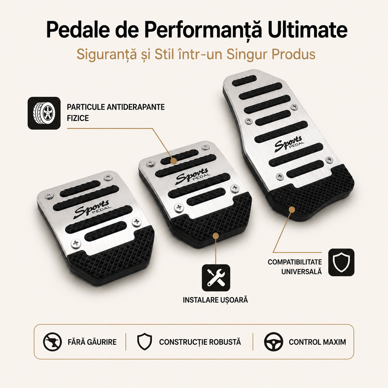 GripDrive™ - Pedale Antiderapante pentru Mașini Manuale