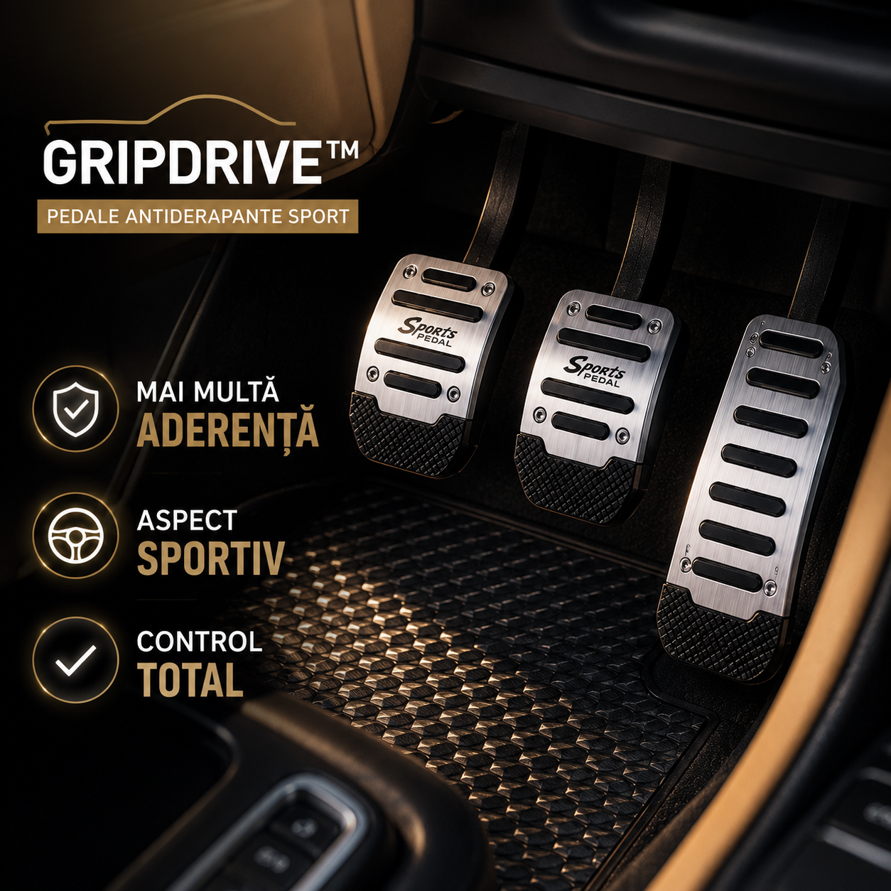 GripDrive™ - Pedale Antiderapante pentru Mașini Manuale