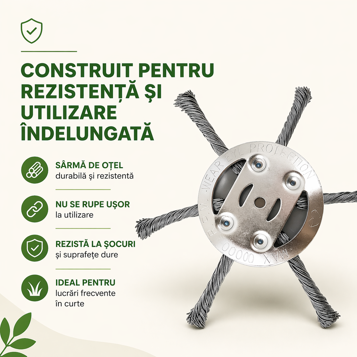 Cap de tăiere din oțel pentru trimmer – accesoriu practic pentru întreținerea curții (6 brațe, 15 cm)