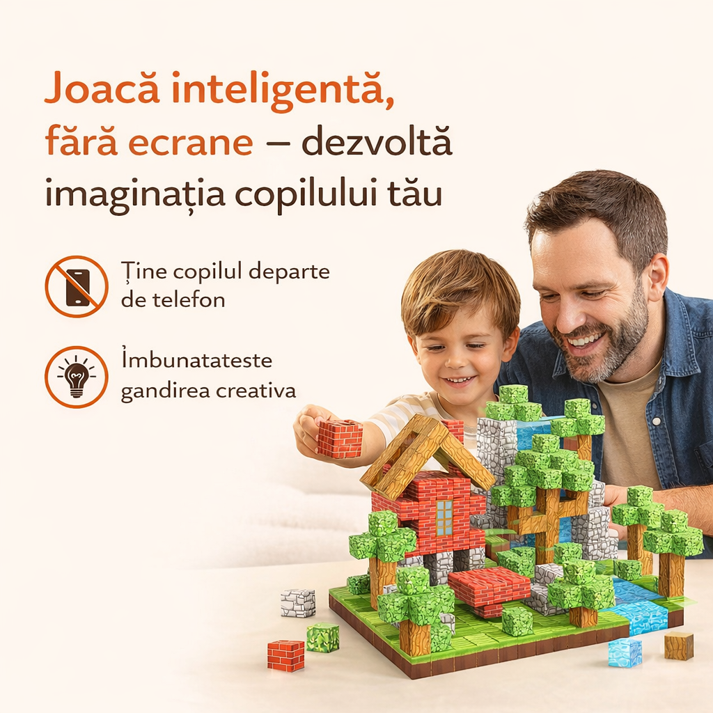 Cuburi Magnetice Creative PixelBlocks™ (48 piese)